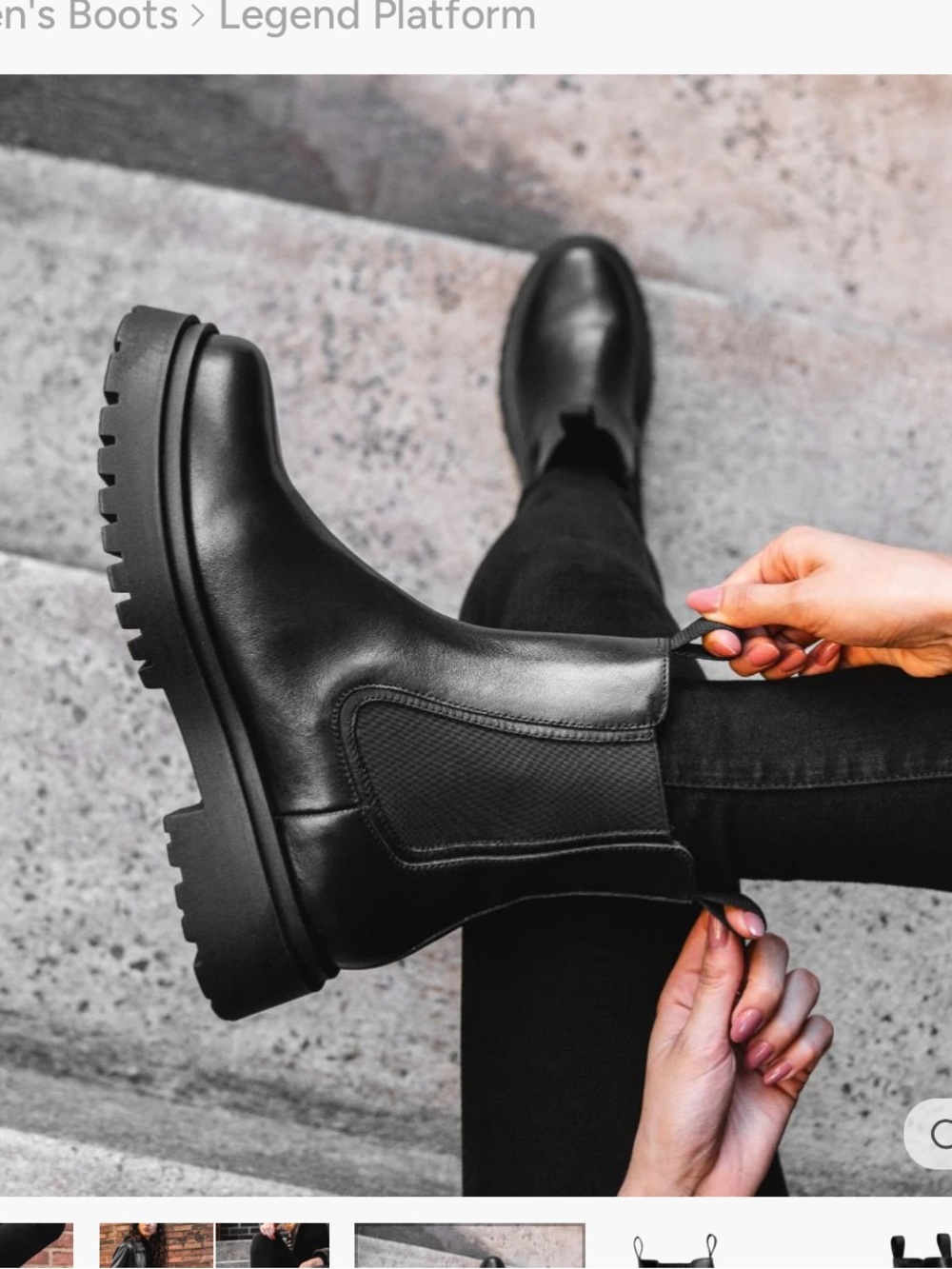 NWOT Thursday Boot Company Legend Platform Chelsea Boots - Black
